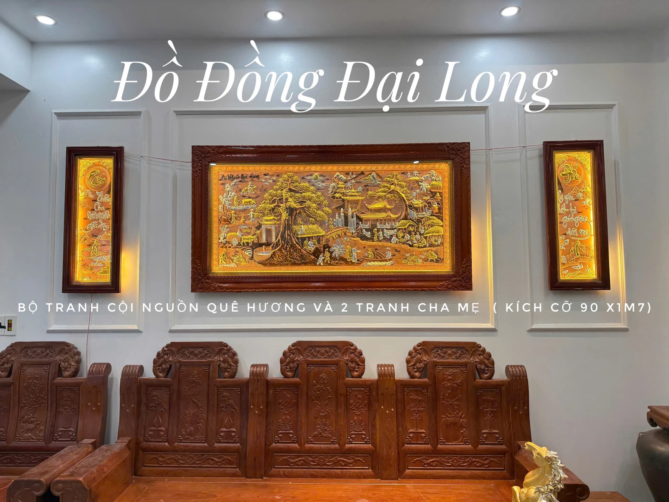 Đại Long bàn giao tranh Cội Nguồn trong không gian gỗ