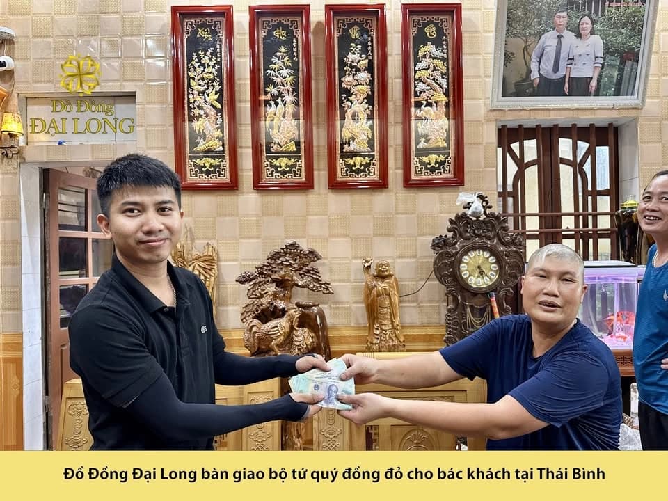 Bàn giao bộ tứ quý đồng đỏ cho khách hàng tại Thái Bình