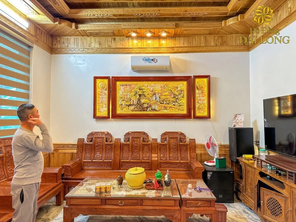 Không gian bàn giao tranh đồng quê của khách hàng Đại Long